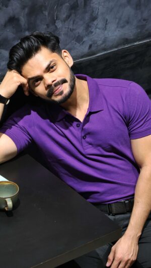 Men Classic Polo Tshirt- Purple