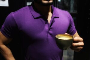 Men Classic Polo Tshirt- Purple - Image 2