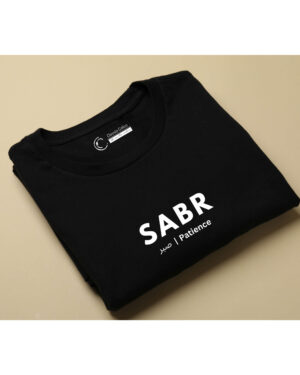 Men's Half Sleeves Printed Tshirt- Sabr- Black